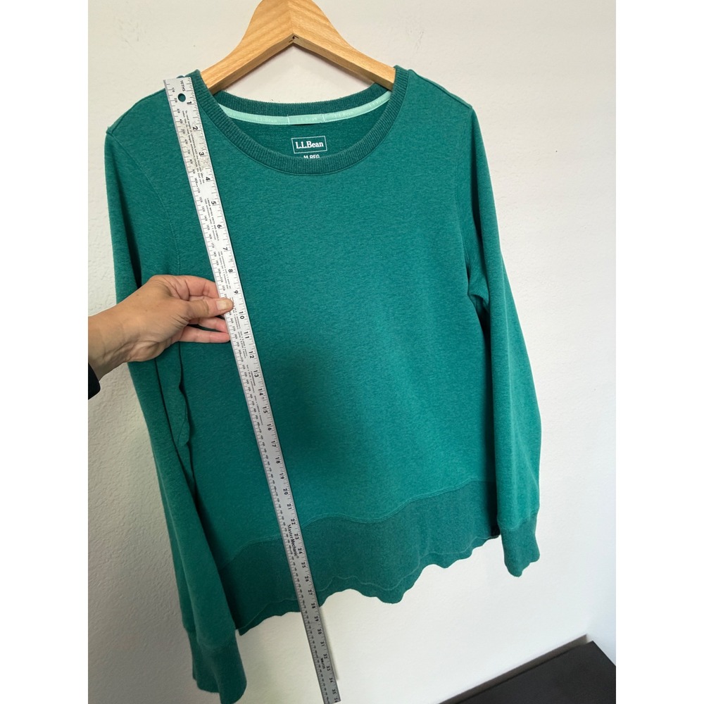 L.L.Bean Teal Crewneck Pullover Sweatshirt Womens Medium - Picture 9 of 17